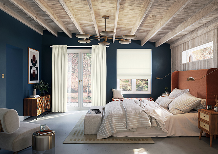 Akoya Faux Silk, Lustre Chalk - Twist&Fit Roman Blind - Image 8